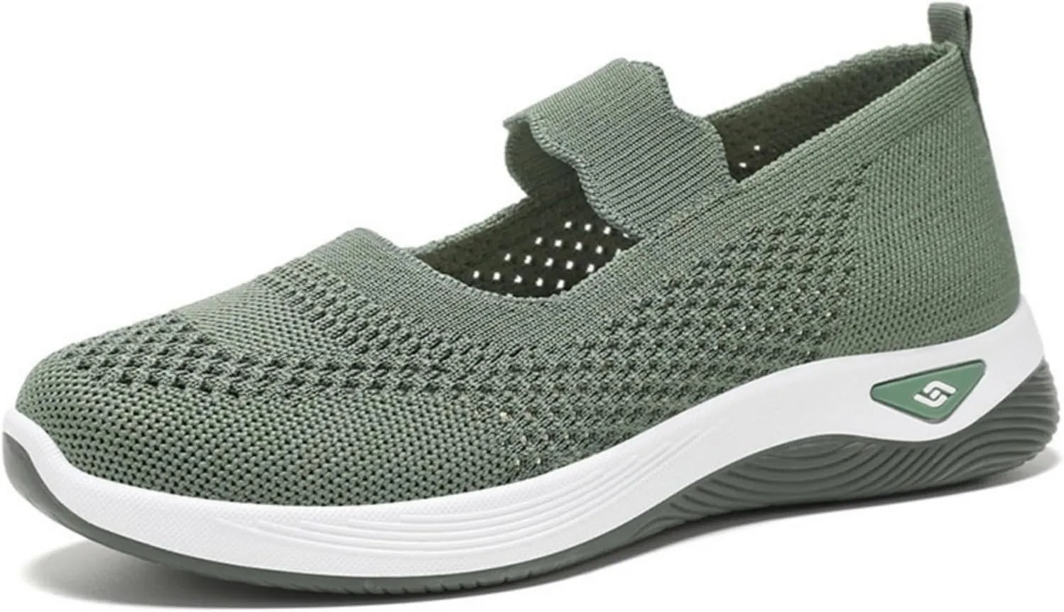 Kubbon Women Footwear Orthopedic Sneakers Woven Breathable Slip On Arch Support Walking Shoes Anti-Skid Sports Shoes Casual Running Diabetic Foam Sneakers