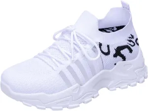 Ladies Mesh Orthopedic Sneakers Breathable Lace-up Walking Running Shoes Comfortable Tennis Shoes Non Slip Lightweight Cute Womens Thick Sole Sneaker