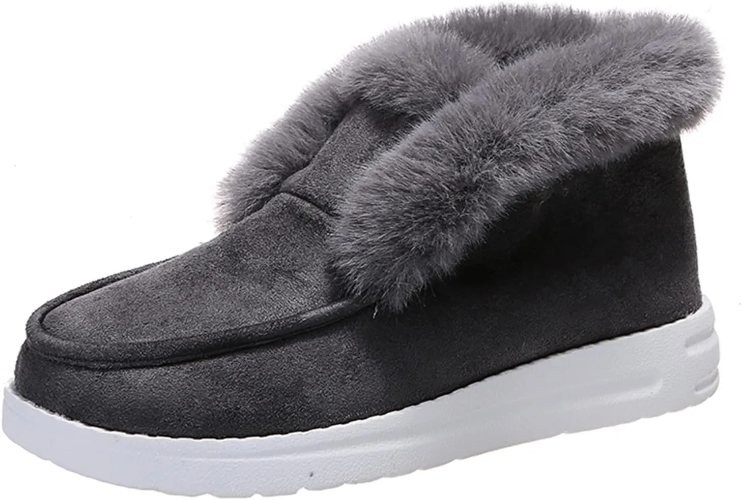 Lausiuoe Cute Winter Boots For Women Fashion Warm Fur Lined Snow Boots Outdoor Ankle Booties Casual Fuzzy Loafers Shoes 2024
