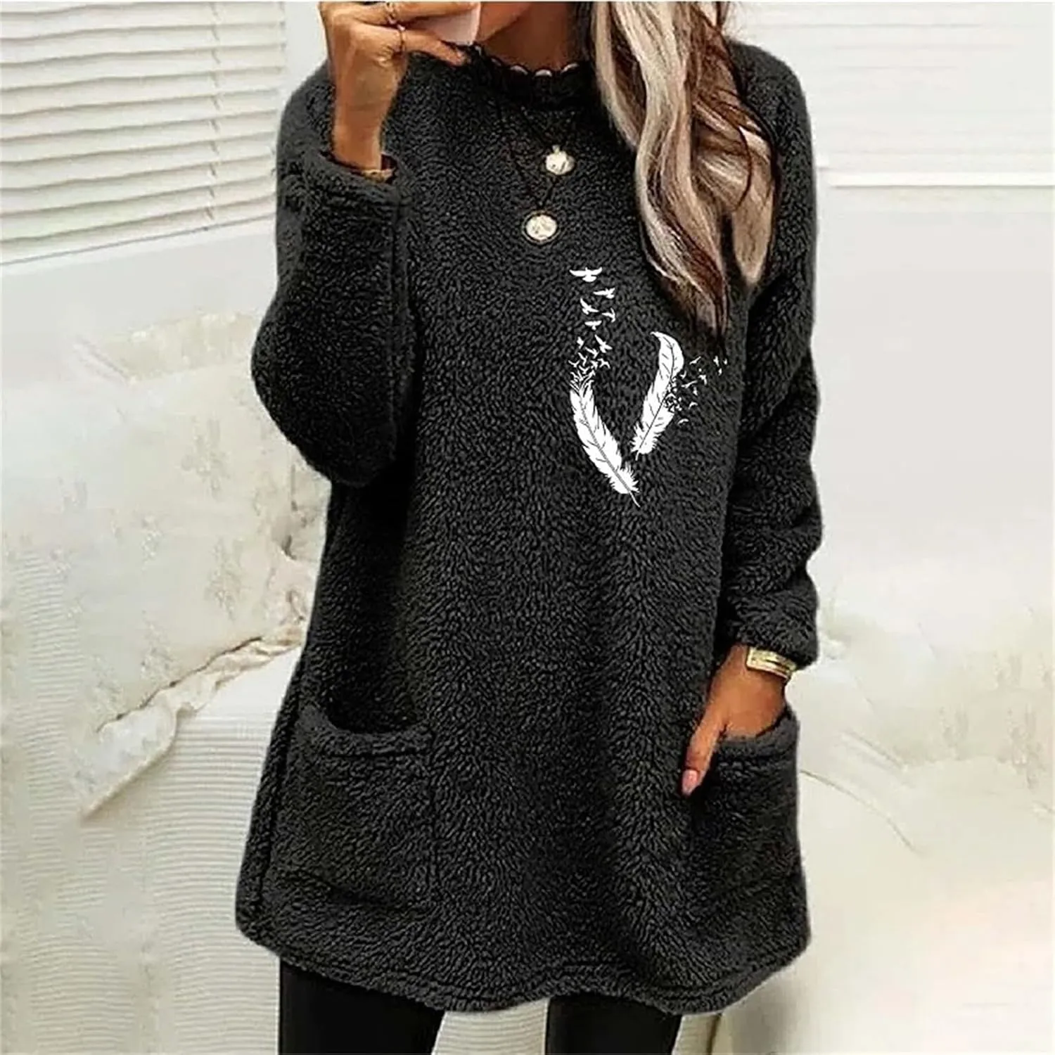 LCMTWX Fleece Jacket Women Sweater Winter Coat Fleece Thickening Plus Size Coat Jacket Casual Plus Oversized Fluffy Faux