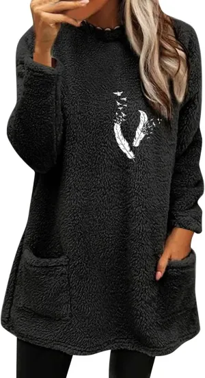 LCMTWX Fleece Jacket Women Sweater Winter Coat Fleece Thickening Plus Size Coat Jacket Casual Plus Oversized Fluffy Faux