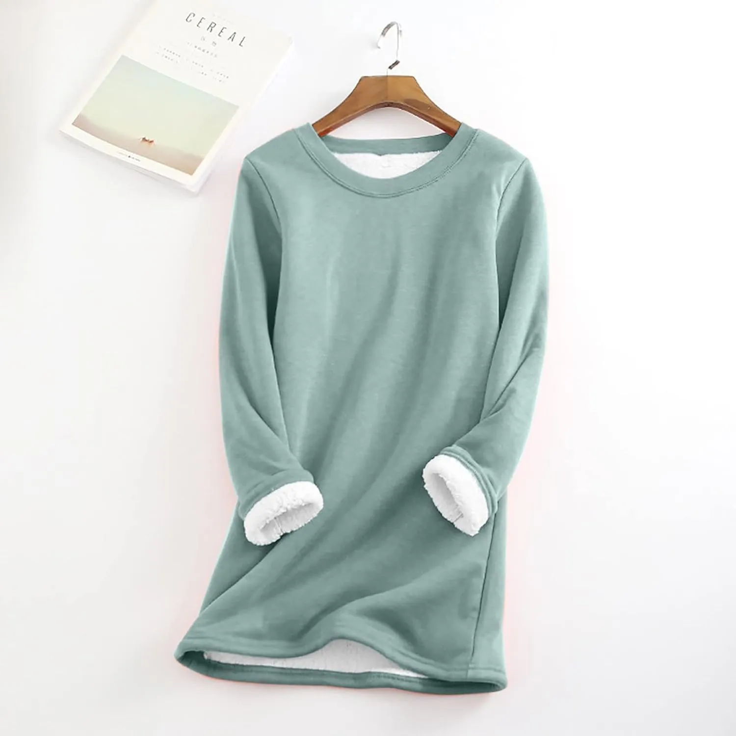 LCMTWX Winter Coats for Women Thick Fleece Sweatshirt Winter Round Neck Warm Soft Fashion Color Block Patchwork Cardigan