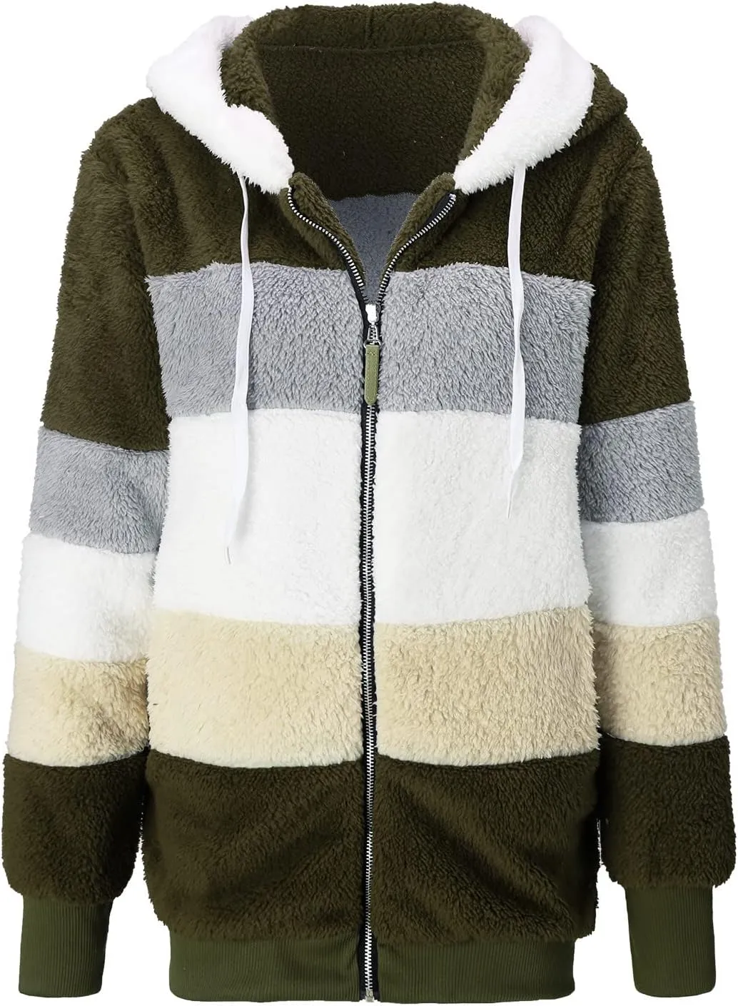 LCMTWX Women's 2023 Fashion Winter Coat Warm Trendy Color Block Winter Drawstring Hoodie Snow Coat Jacket Womens Winter