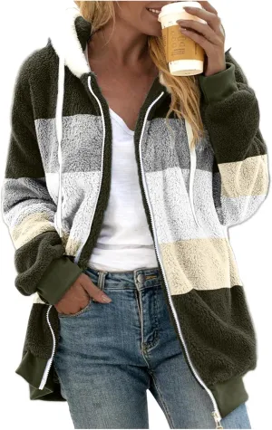LCMTWX Women's 2023 Fashion Winter Coat Warm Trendy Color Block Winter Drawstring Hoodie Snow Coat Jacket Womens Winter