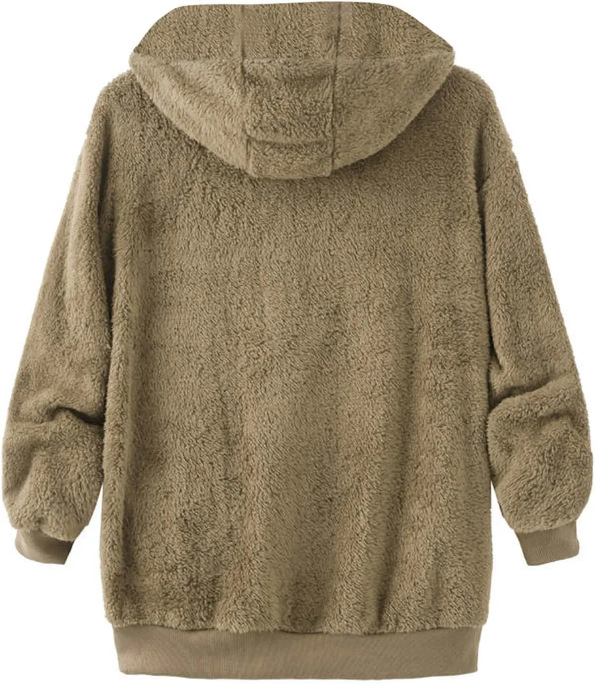 LCMTWX Womens 2023 Winter Fuzzy Fleece Jacket Artificial Wool Zipper Drawstring Solid Oversized Fuzzy Fleece Fluffy Fall