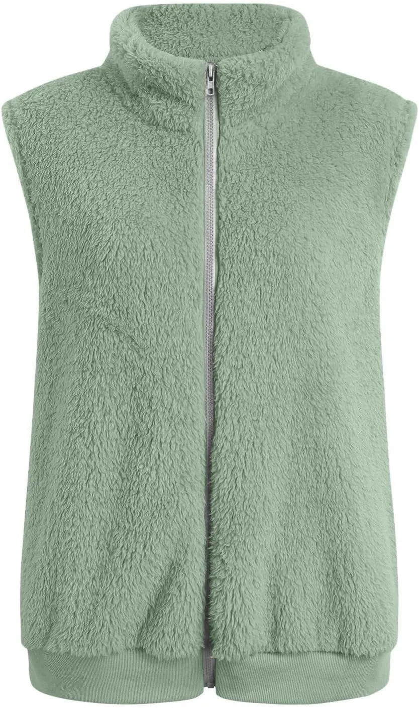 LCMTWX Womens 2023 Winter Fuzzy Fleece Jacket Long Jacket Faux Sleeve Short Warm Women's Solid Oversized Fuzzy Fleece