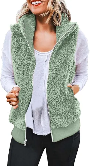 LCMTWX Womens 2023 Winter Fuzzy Fleece Jacket Long Jacket Faux Sleeve Short Warm Women's Solid Oversized Fuzzy Fleece