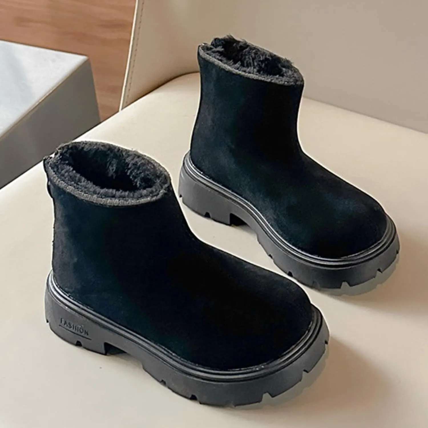 Low Heel Mini Snow Boots for Toddler Kids, Cozy Fleece Plush Fr Lined Zip Up Winter Classic Ankle Teal Boots for Girls