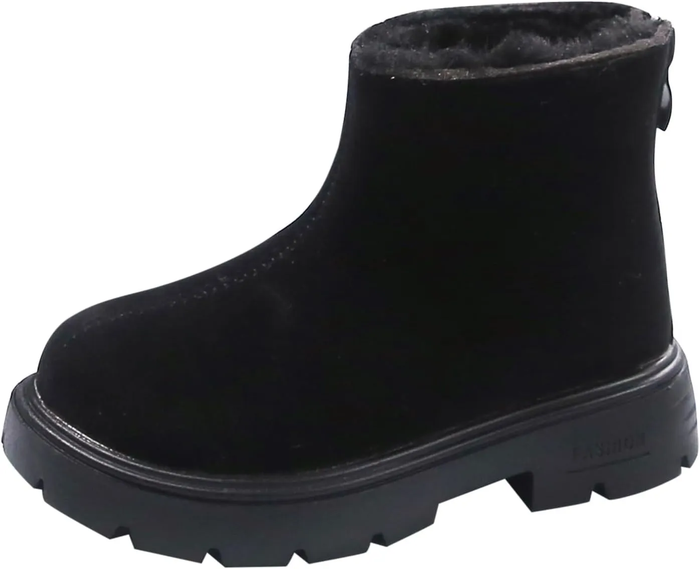 Low Heel Mini Snow Boots for Toddler Kids, Cozy Fleece Plush Fr Lined Zip Up Winter Classic Ankle Teal Boots for Girls