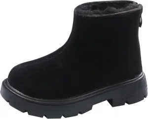 Low Heel Mini Snow Boots for Toddler Kids, Cozy Fleece Plush Fr Lined Zip Up Winter Classic Ankle Teal Boots for Girls
