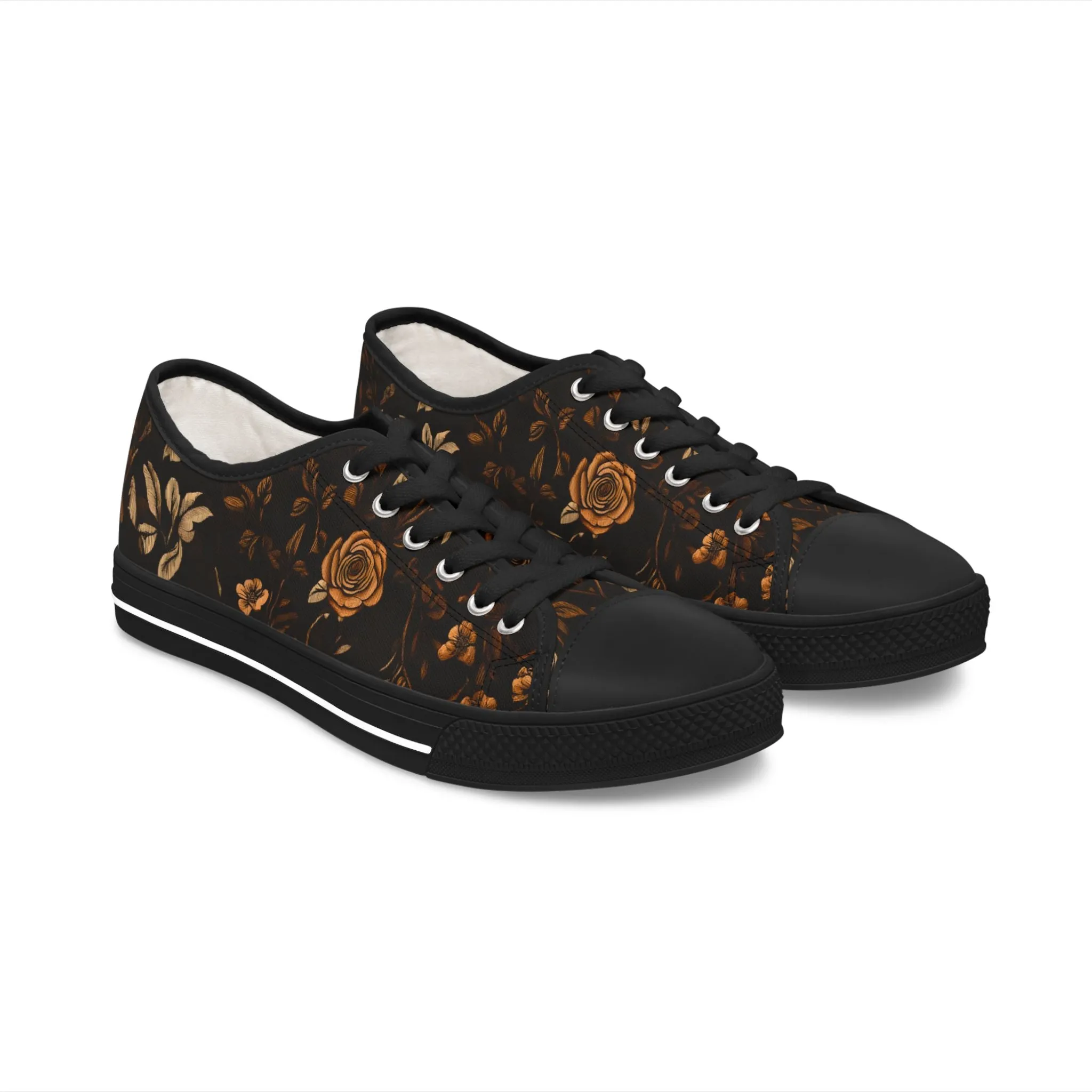 Low-Top-Sneakers für Damen - Elegantes Blumenmuster
