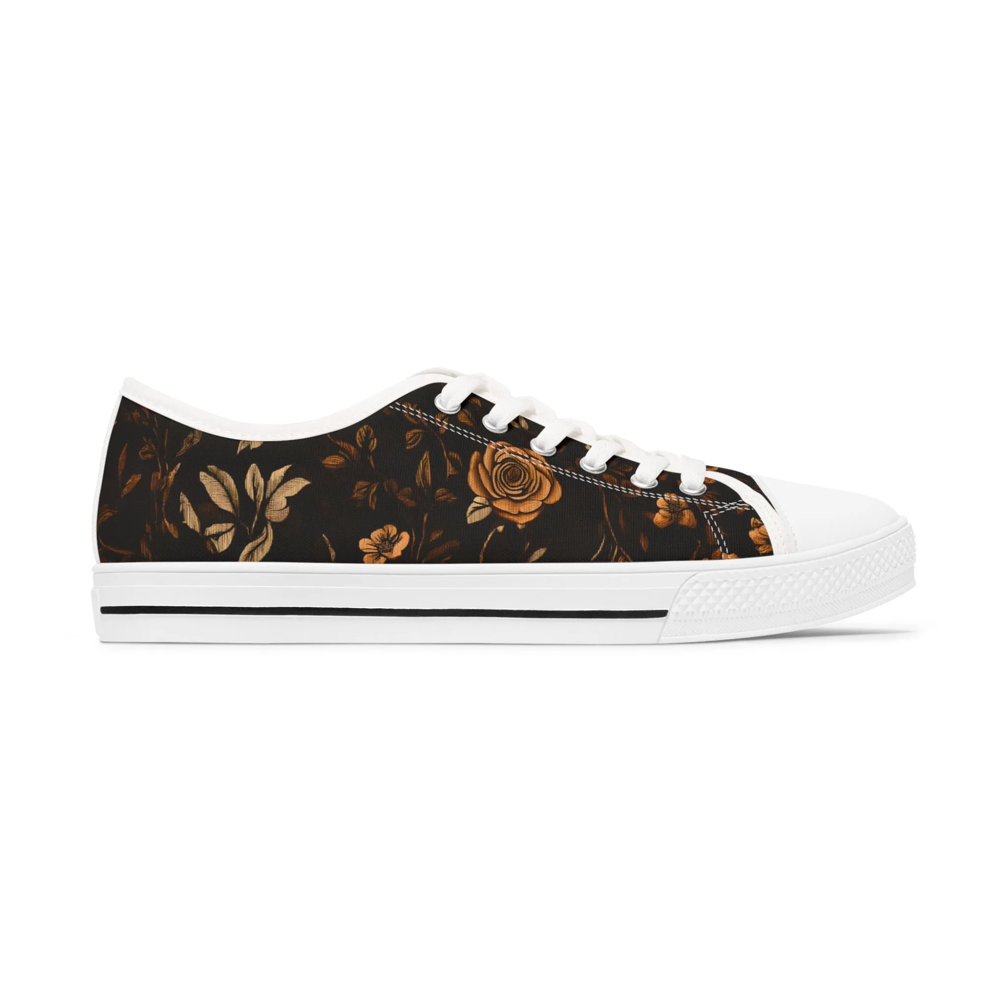 Low-Top-Sneakers für Damen - Elegantes Blumenmuster