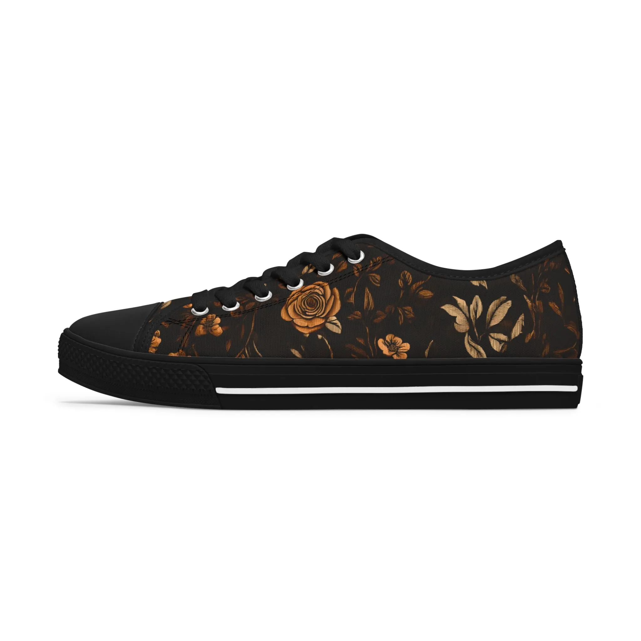 Low-Top-Sneakers für Damen - Elegantes Blumenmuster