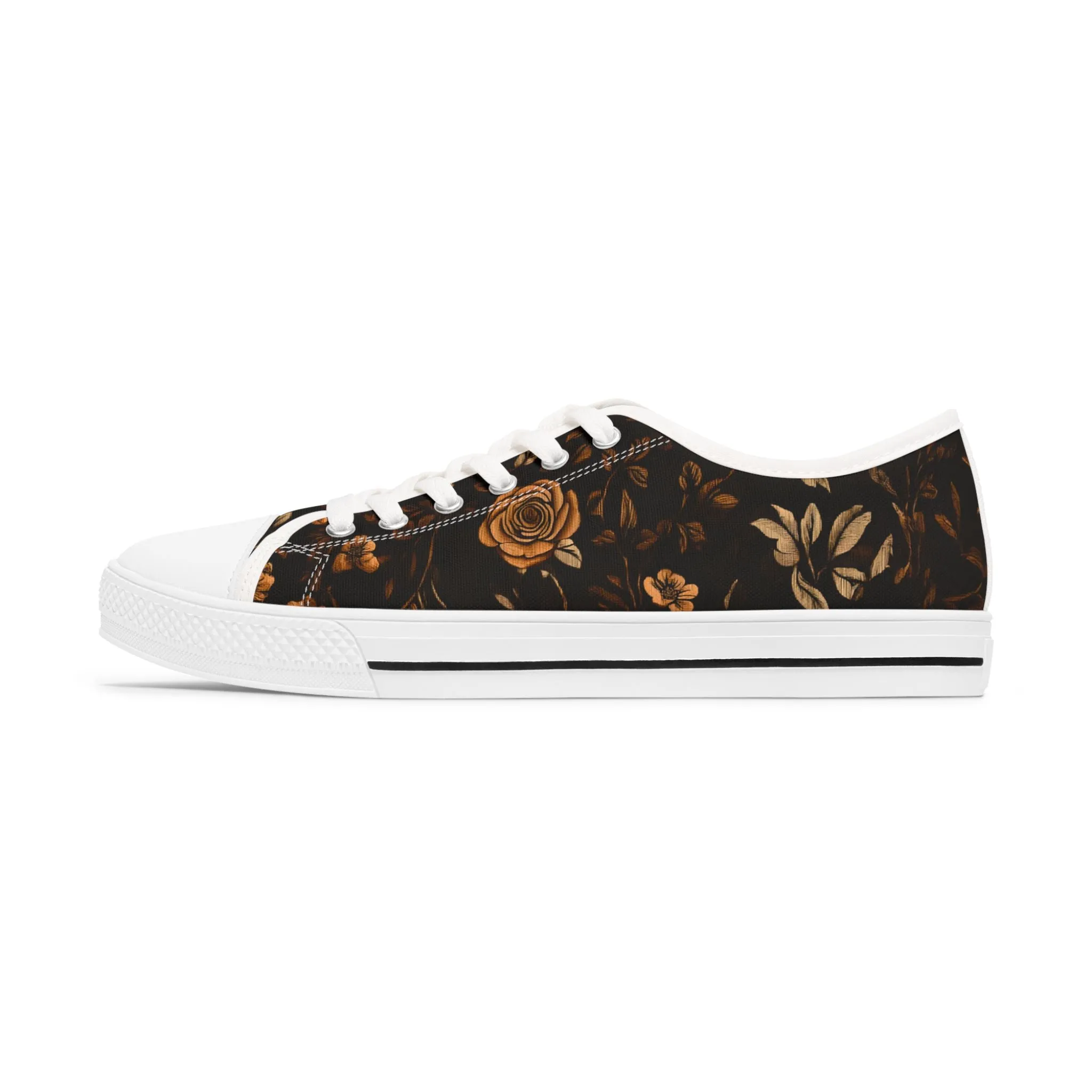 Low-Top-Sneakers für Damen - Elegantes Blumenmuster