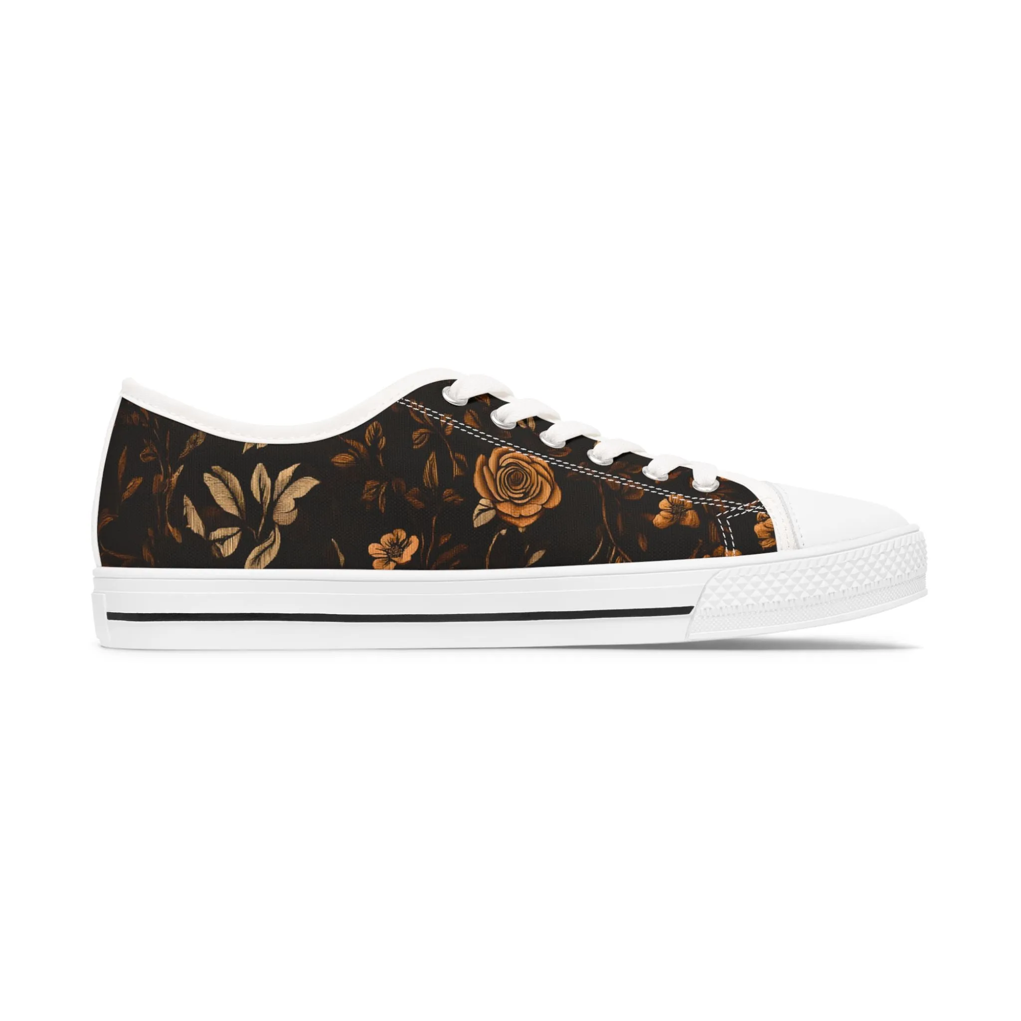 Low-Top-Sneakers für Damen - Elegantes Blumenmuster