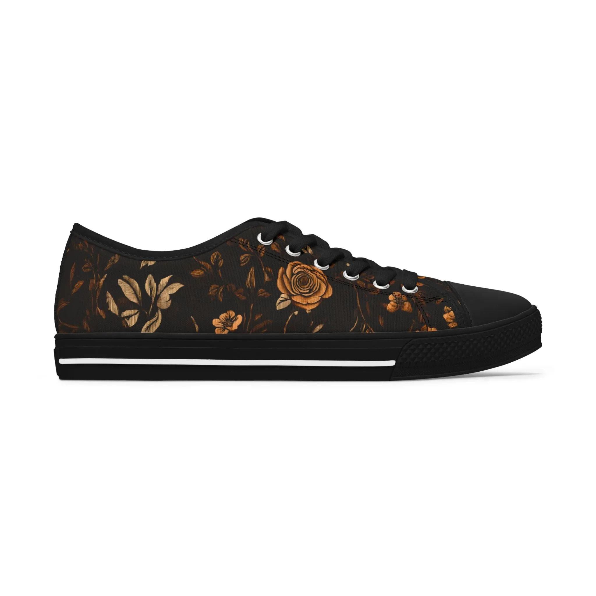 Low-Top-Sneakers für Damen - Elegantes Blumenmuster