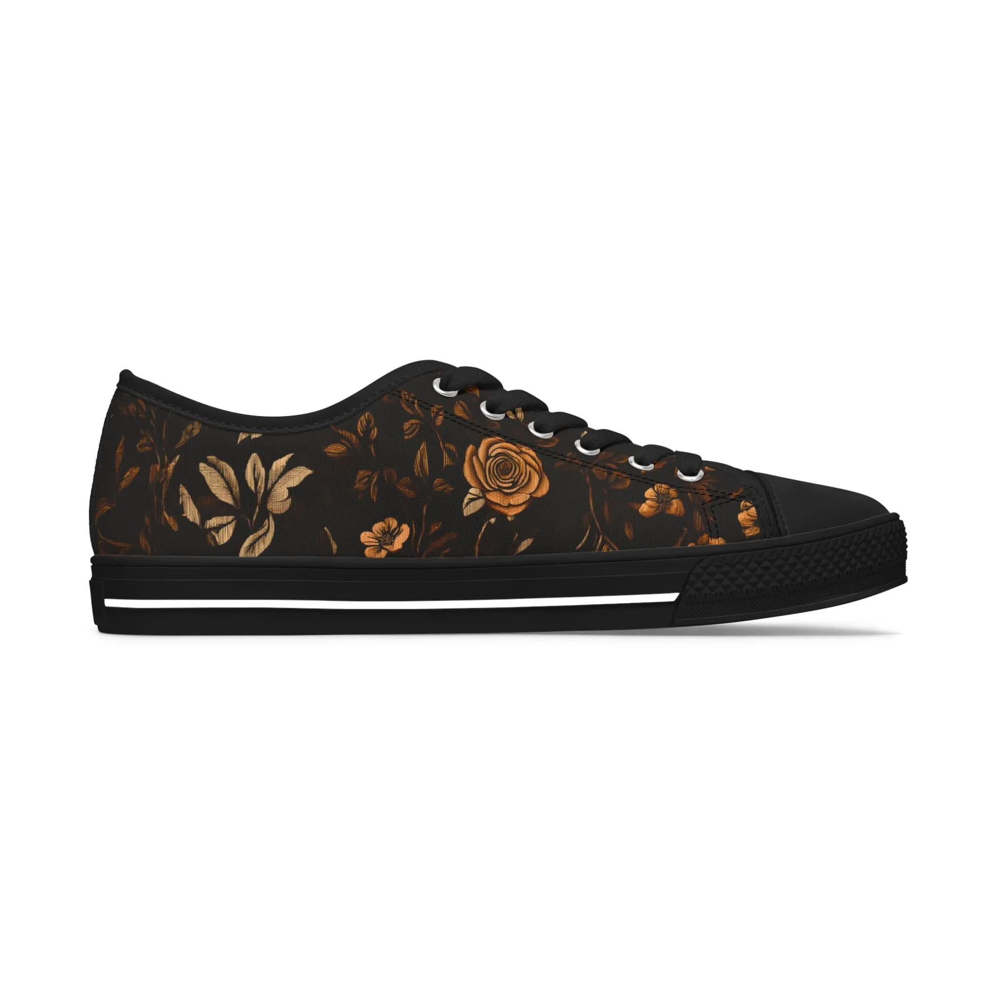 Low-Top-Sneakers für Damen - Elegantes Blumenmuster