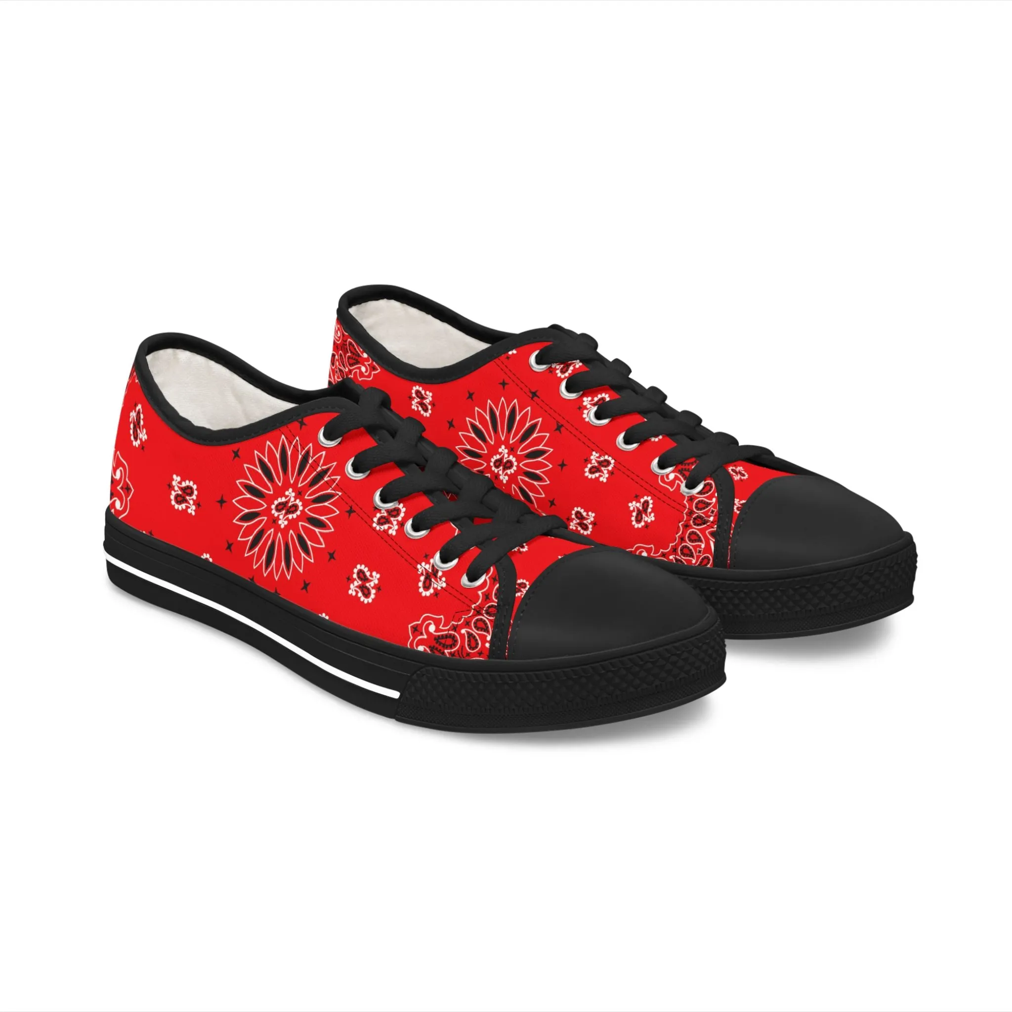Low Top Sneakers für Damen - ROTES BANDANA
