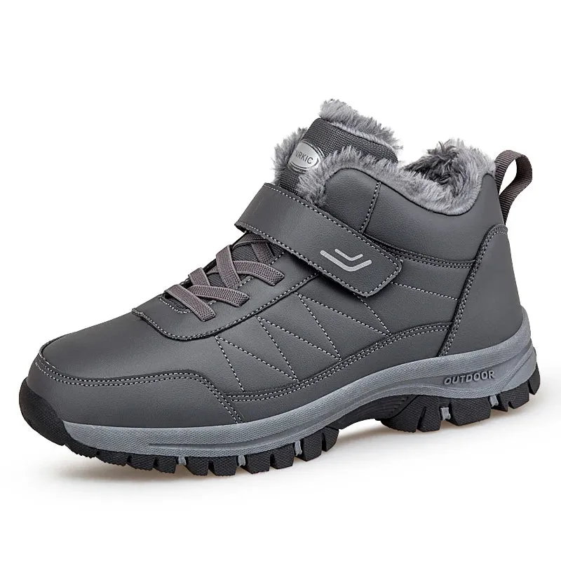 Men Winter Warm Leather Waterproof Boots
