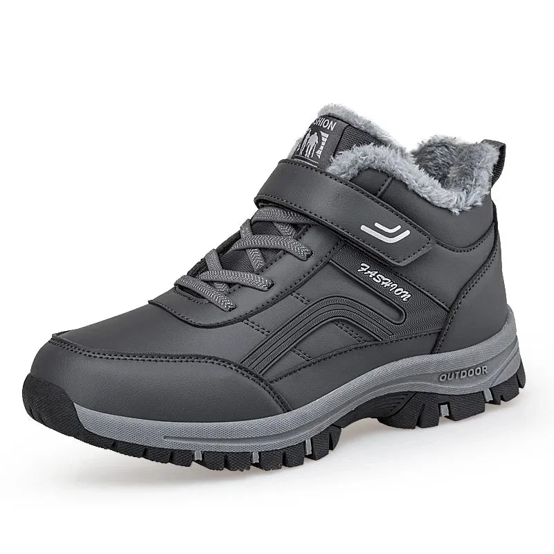 Men Winter Warm Leather Waterproof Boots