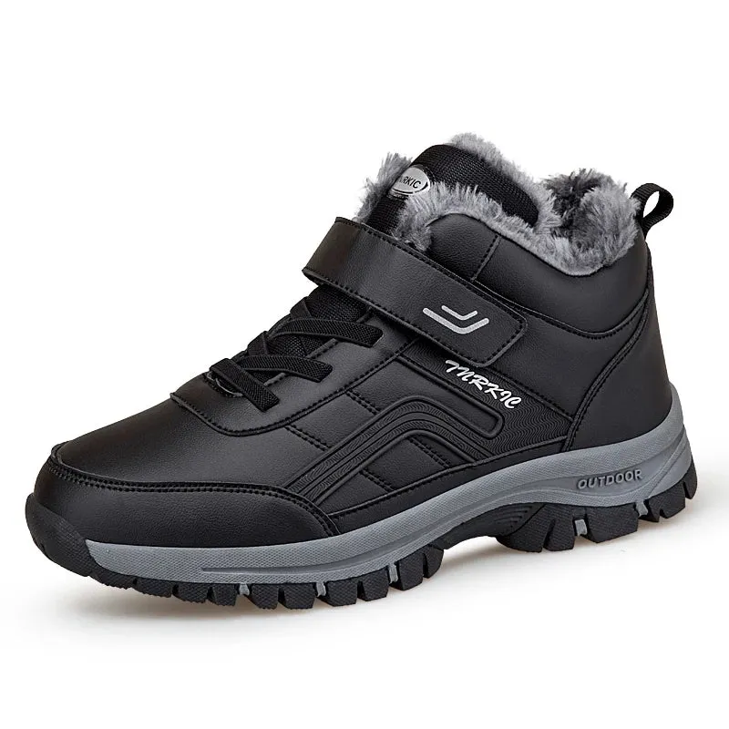 Men Winter Warm Leather Waterproof Boots