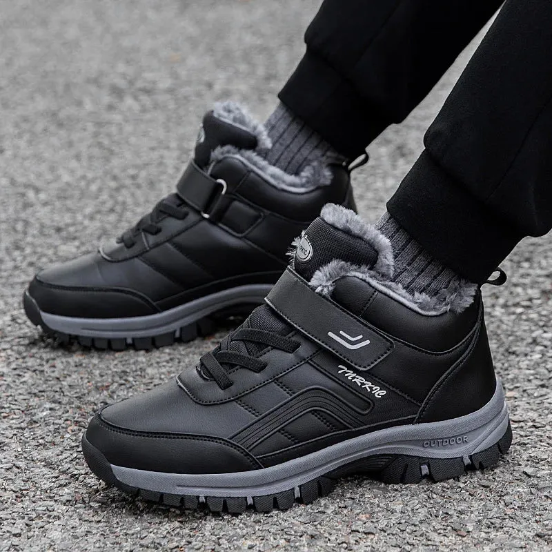 Men Winter Warm Leather Waterproof Boots