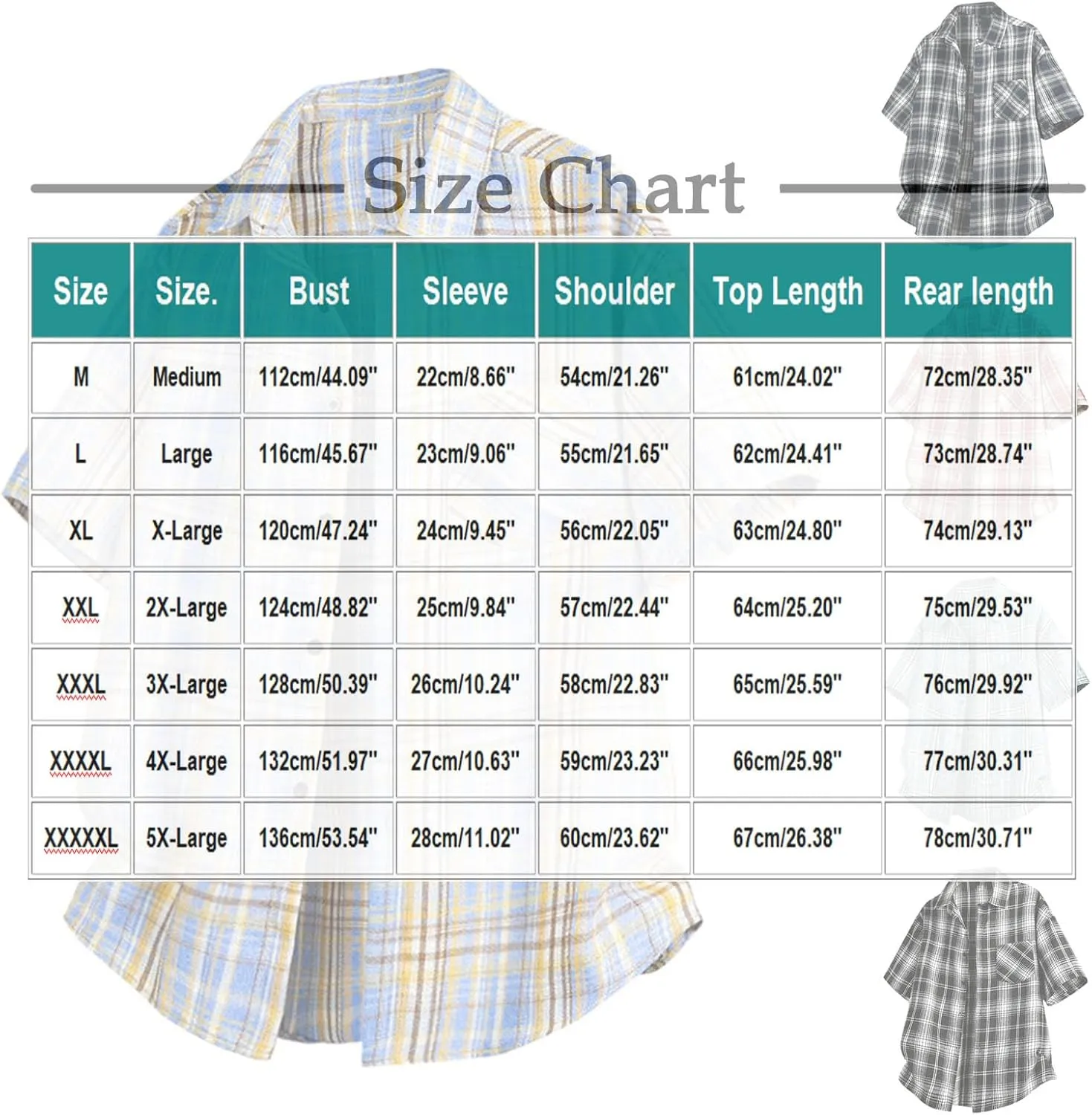 Men's Casual Plaid Button Down Shirt Short Sleeve Gingham Dress Shirts Regular Fit Tee Work Tops with Pocket