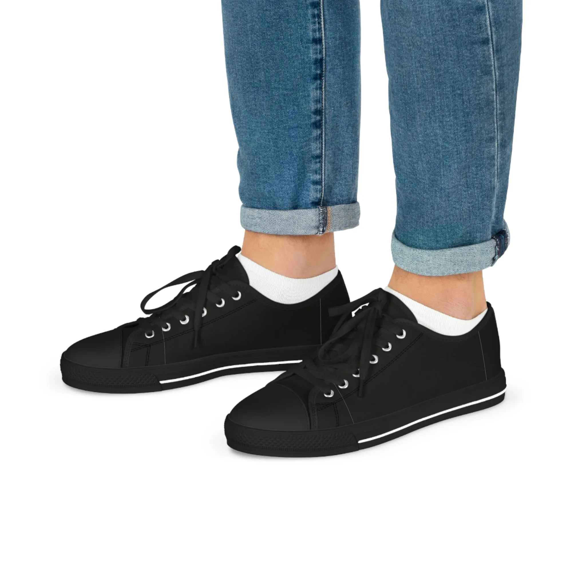 Men's Low Top Sneakers - BLACK