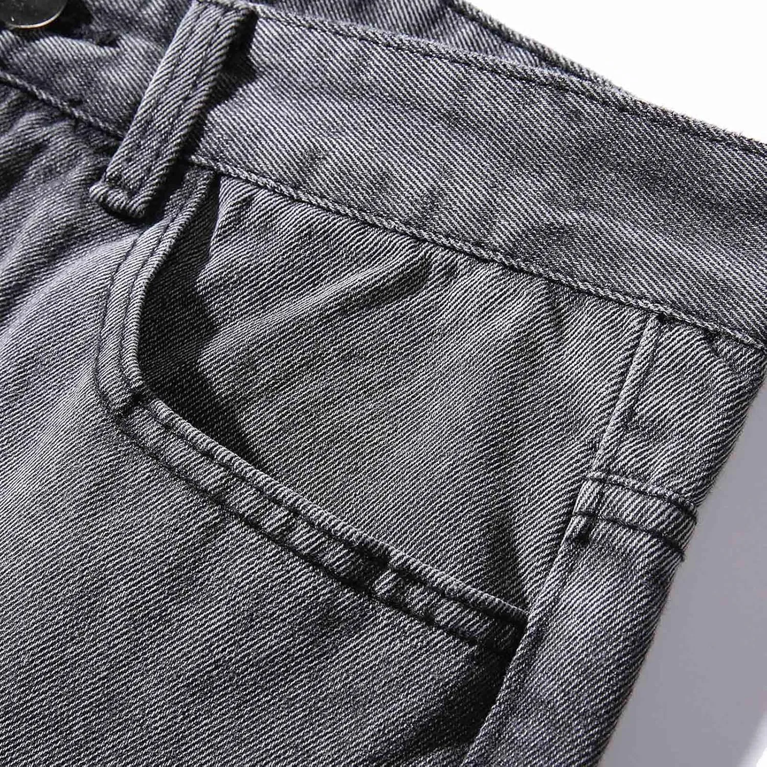 Mens Straight Fit Jeans Distressed Stretch Relaxed-Fit Bootcut Jeans Big and Tall Washed Cotton Hiphop Y2K Denim Pants