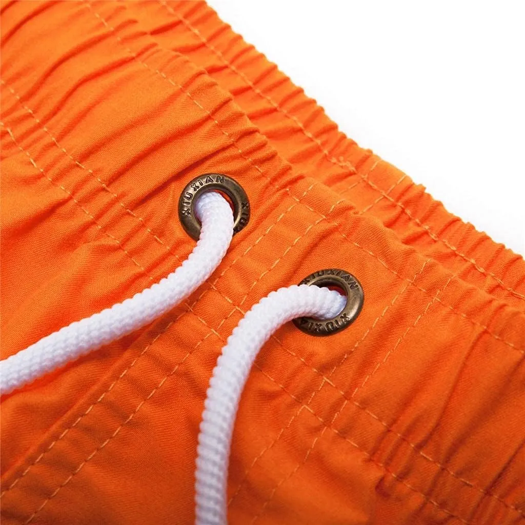 Mens Swimming Trunks No Mesh Liner Quick Dry Running Workout Shorts Pockets Casual Summer Solid Beach Shorts Swimwear