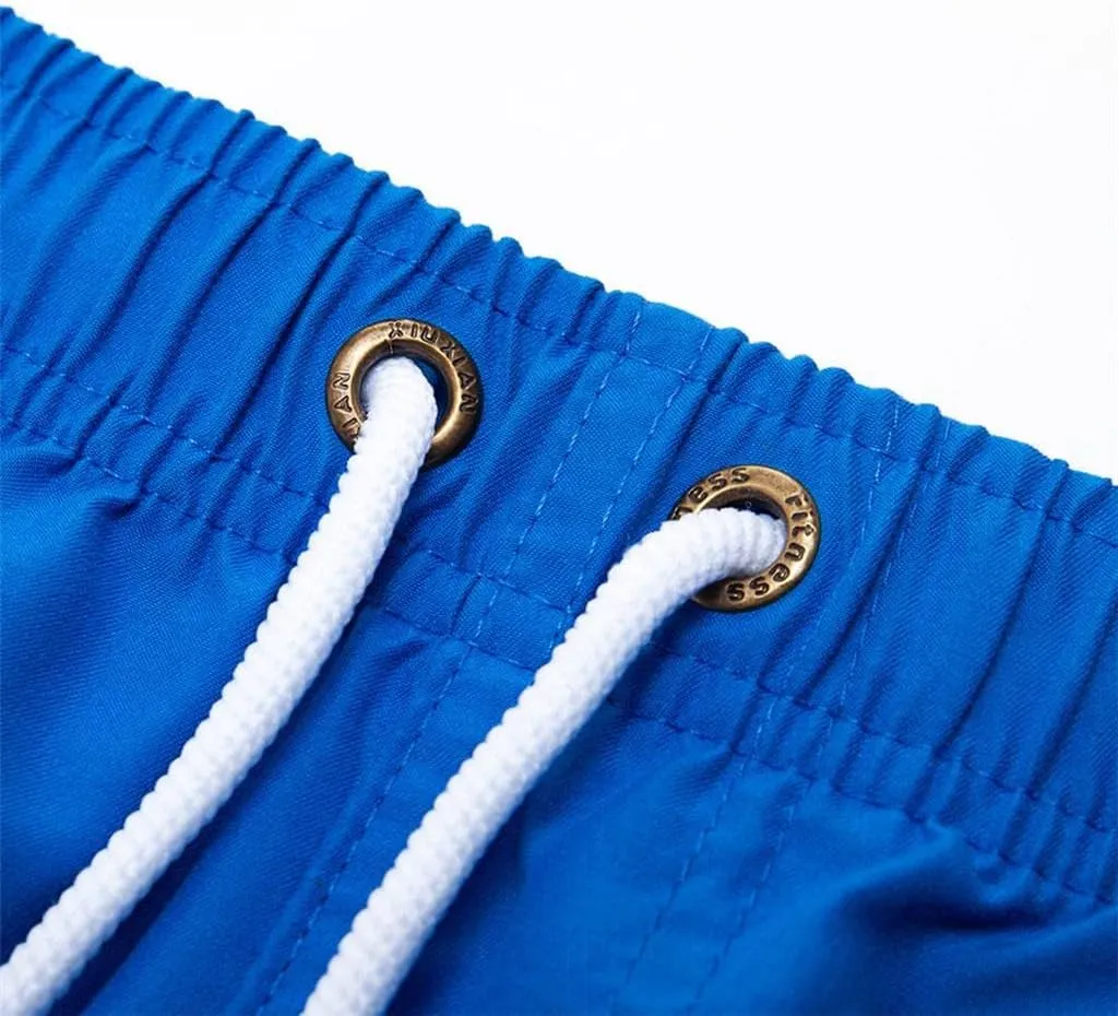 Mens Swimming Trunks No Mesh Liner Quick Dry Running Workout Shorts Pockets Casual Summer Solid Beach Shorts Swimwear