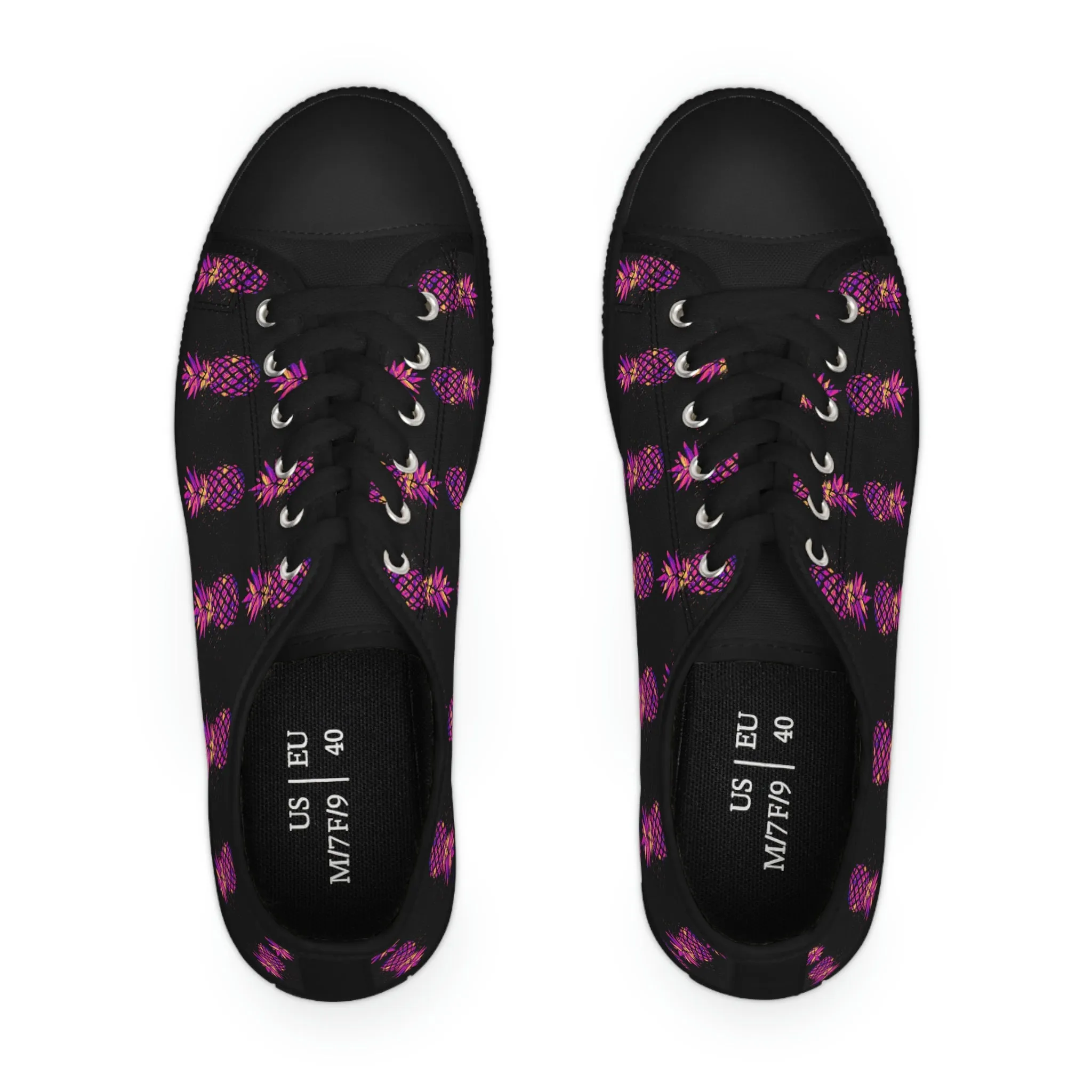 Multicolor Pineapple Women's Low Top Sneakers