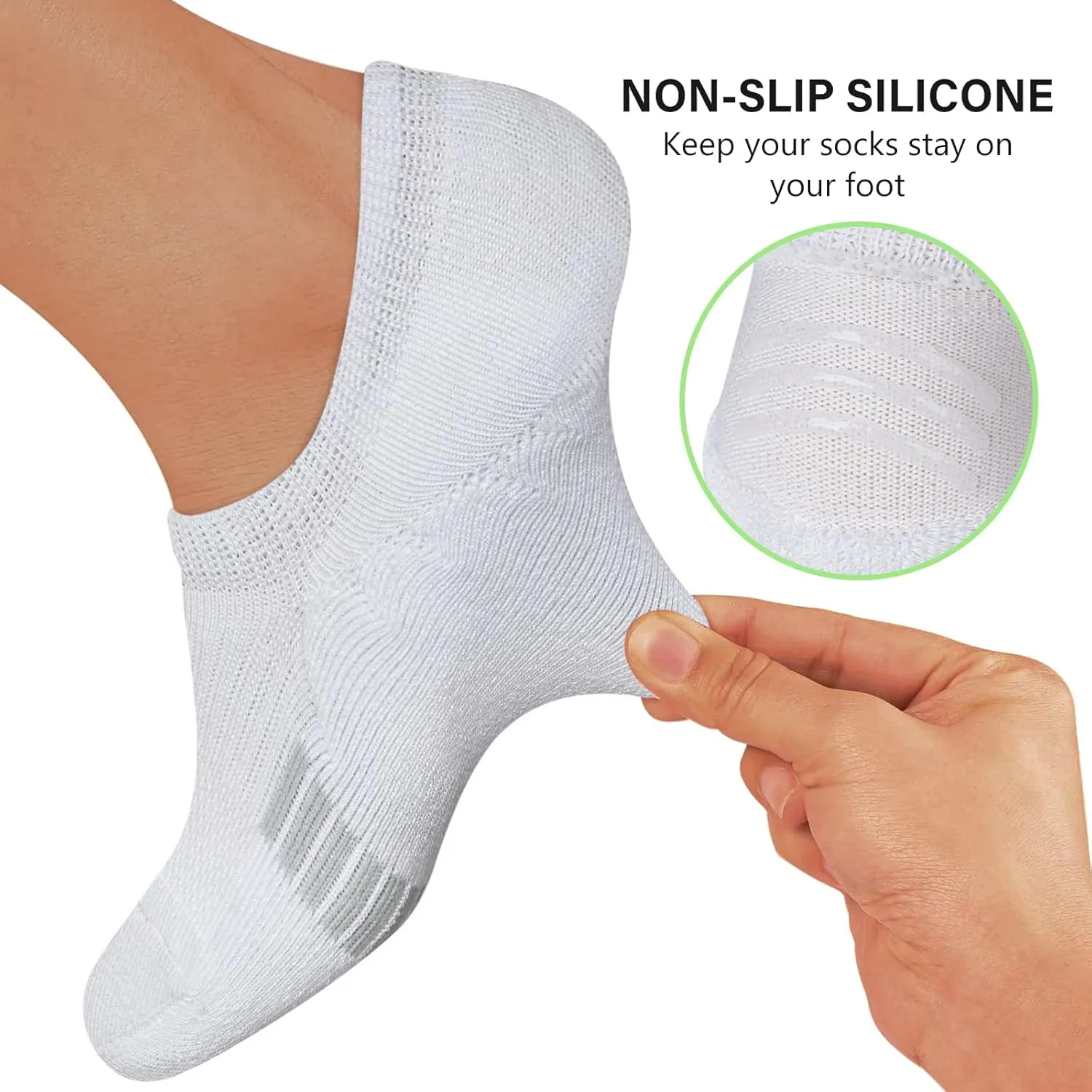 No Show Socks Womens Athletic Cushion Ankle Footies Low Cut 5-6 Pairs