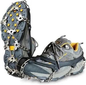 Non-Slip Gripper Spikes for Shoes and Boots - 26 Stainless Steel Spikes for Superior Traction on Ice and Snow - Shoe Talons Anti-Slip Design for Safe Walking, Jogging, Climbing, and Hiking