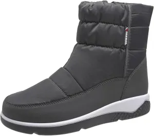 oiangi Snow Boots for Women 2022 Winter Fashion Plush Warm Round Toe Side Zipper Flat Ankle Booties Comfortable Casual High Tops Non-slip Ladies Shoes