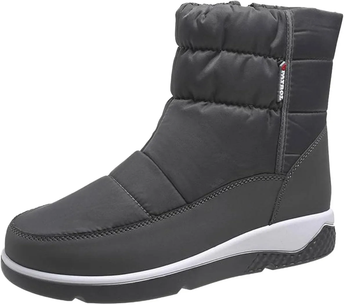 oiangi Snow Boots for Women 2022 Winter Fashion Plush Warm Round Toe Side Zipper Flat Ankle Booties Comfortable Casual High Tops Non-slip Ladies Shoes
