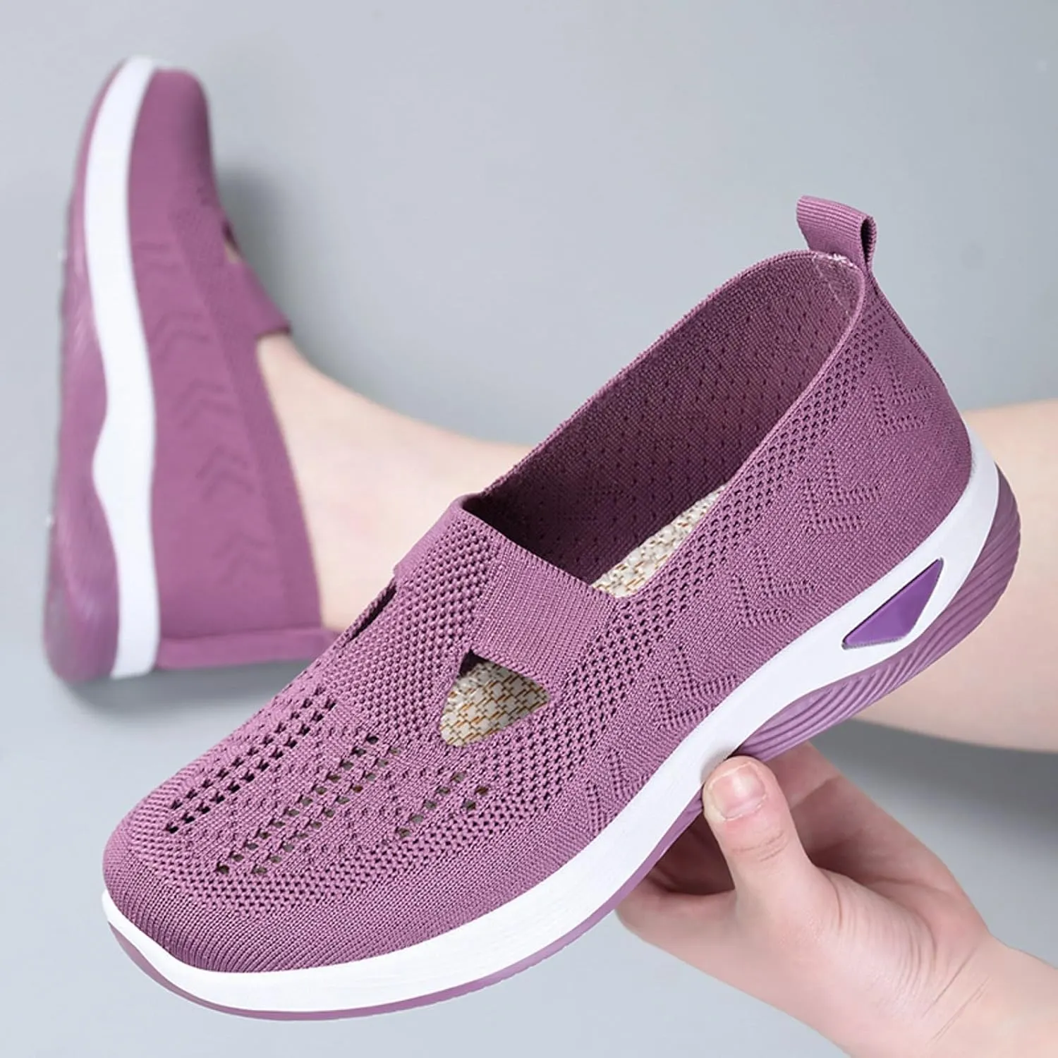 Orthopedic Walking Shoes for Swollen Feet Women Slip On Sneakers with Arch Support Comfortable Casual Loafers Plantar Fasciitis Foot Pain Relief