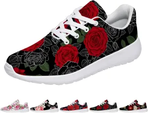 Rose Shoes for Women Walking Shoes Flower Sneakers Gifts for Women Men Mom