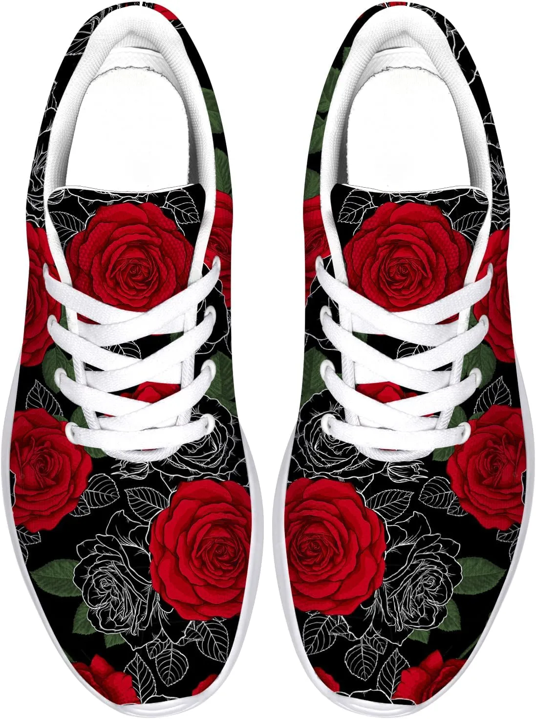 Rose Shoes for Women Walking Shoes Flower Sneakers Gifts for Women Men Mom