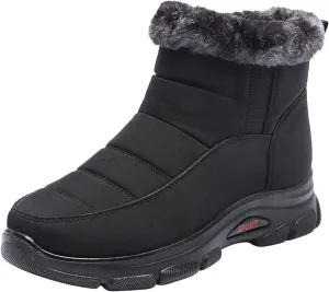 Snow Boots Women Winter Ankle Boots for Women Furry Lined Warm Insulated Comfortable Dressy Booties Waterproof Boots Side Zipper Short Booties Outdoor Shoes for Women Cold-Weather Boots
