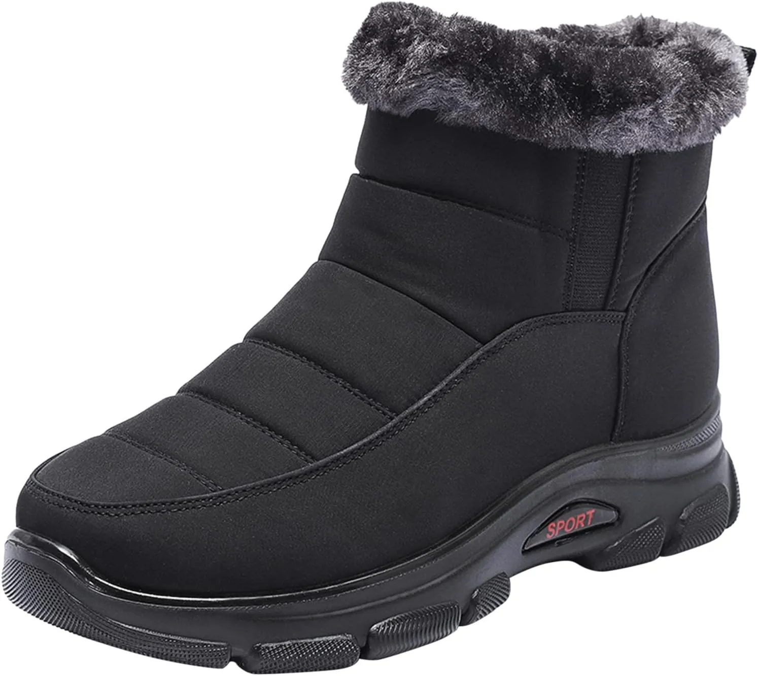 Snow Boots Women Winter Ankle Boots for Women Furry Lined Warm Insulated Comfortable Dressy Booties Waterproof Boots Side Zipper Short Booties Outdoor Shoes for Women Cold-Weather Boots