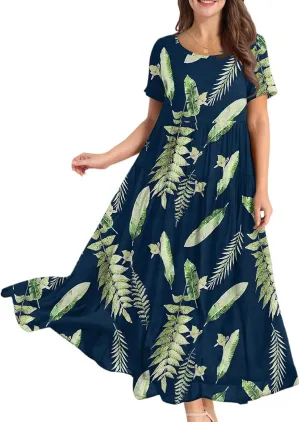 Spring Maxi Dresses for Women 2025, Vacation Flower Print Trendy Elegant Summer Boho Womens Sundresses