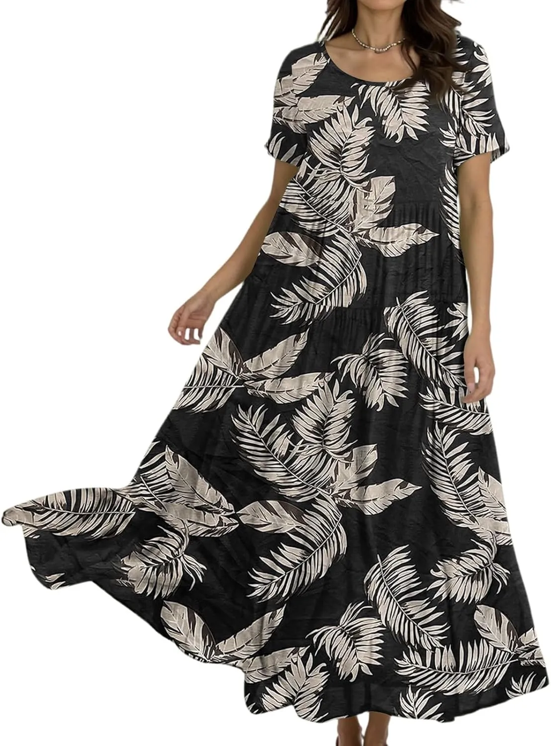 Spring Maxi Dresses for Women 2025, Vacation Flower Print Trendy Elegant Summer Boho Womens Sundresses