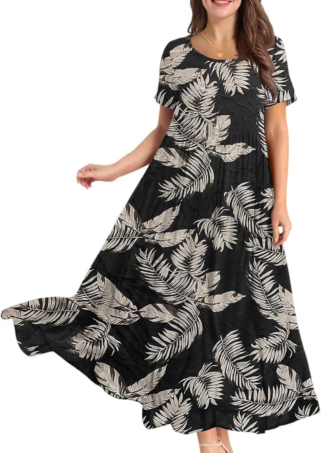 Spring Maxi Dresses for Women 2025, Vacation Flower Print Trendy Elegant Summer Boho Womens Sundresses