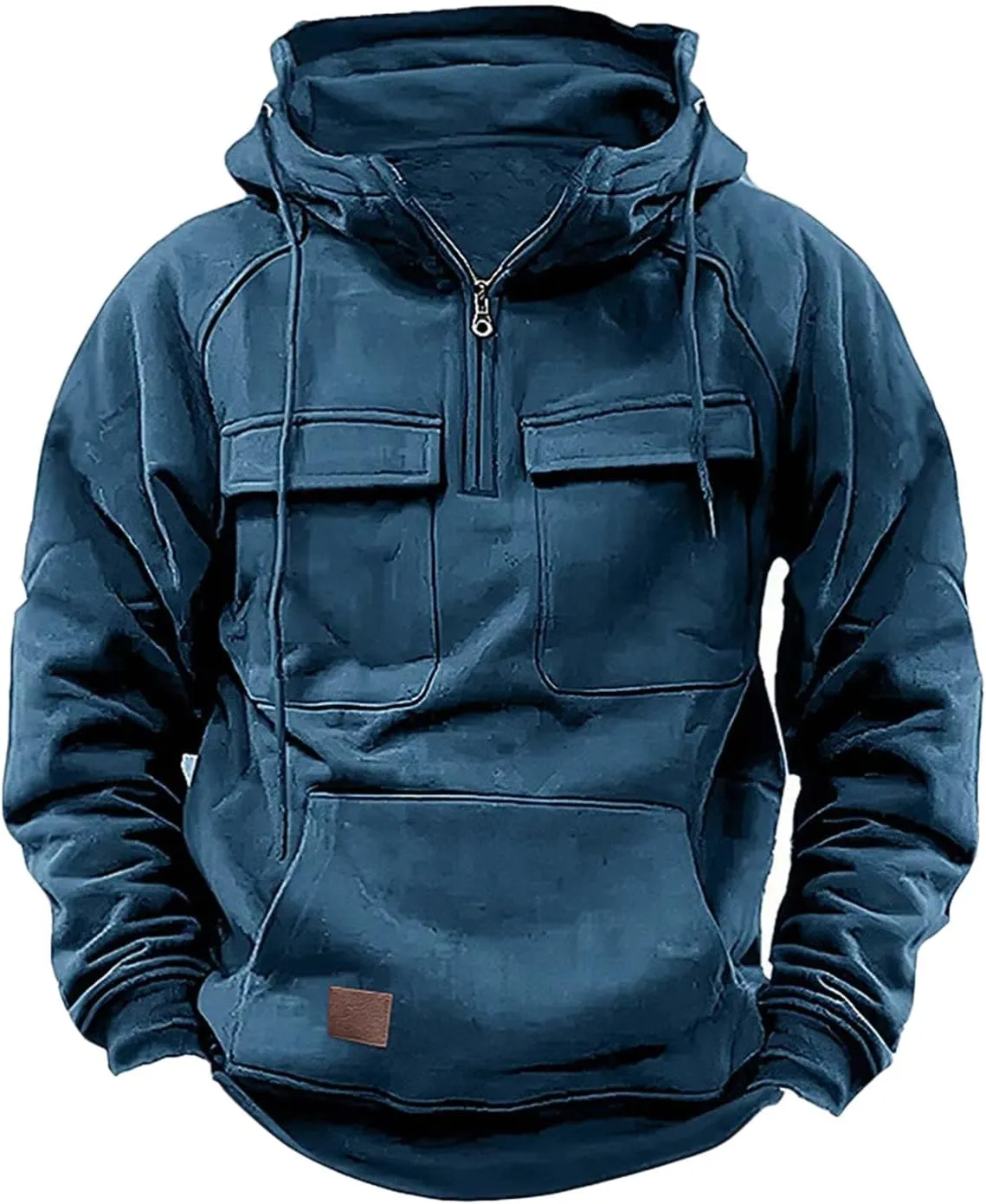 Tactical Sweatshirts Men Hoodies 1/4 Zip Winter Long Sleeve Workout Gym Cargo Pullover Sports Outdoor Winter Jacket