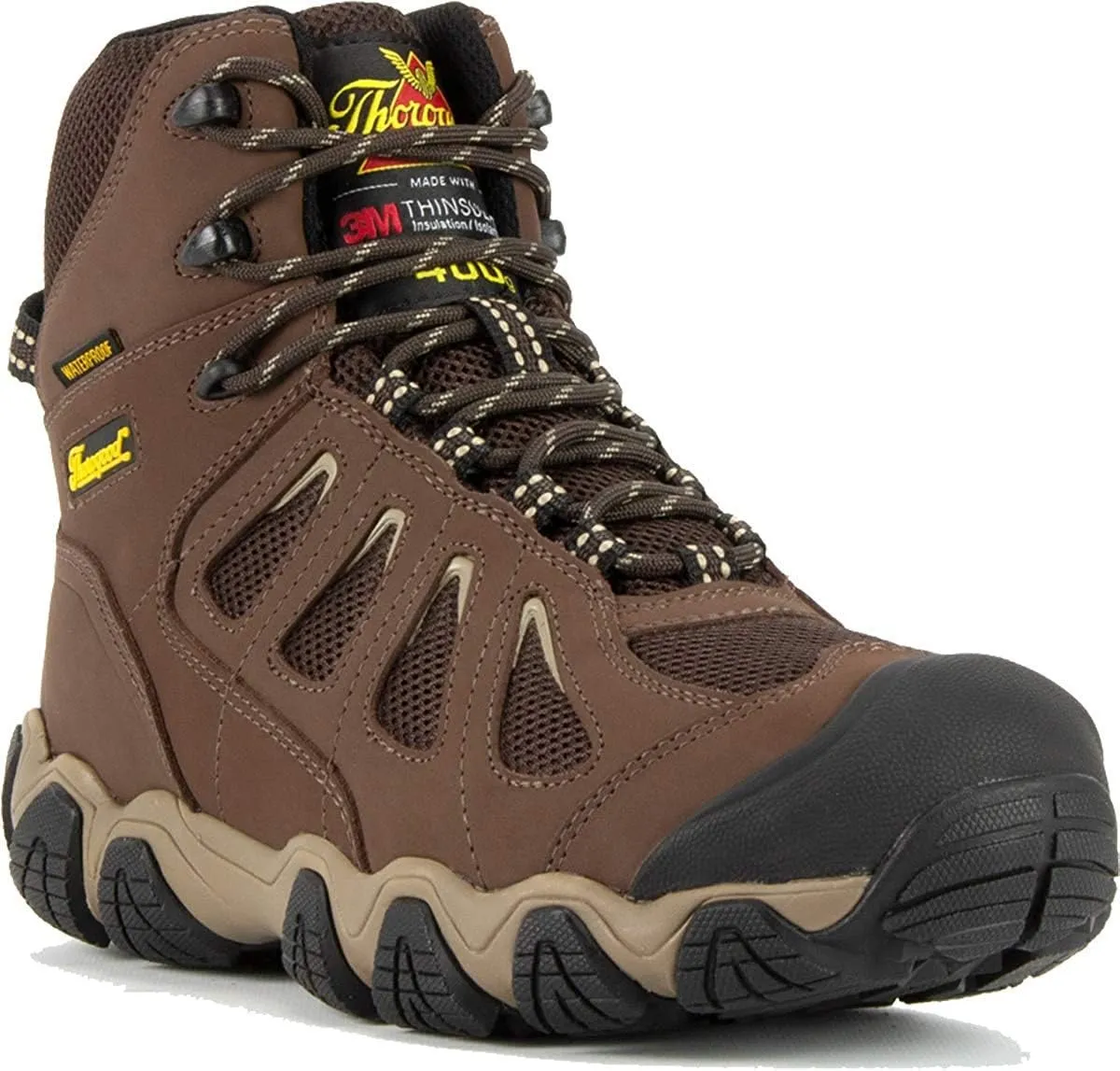 Thorogood Crosstrex 6 Insulated Waterproof Hiking Boots for Men - Breathable Premium Leather and Mesh with Comfort Insole and Athletic Traction Outsole; ASTM Rated
