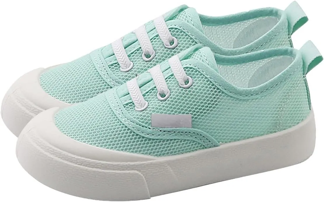 Toddler Kids Canvas Flats Shoes Single Mesh Breathable Casual Slip On Shoes for Girls Baby Canvas Sneakers Boys