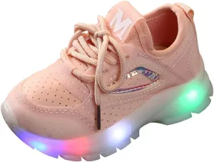 Toddler Kids Led Luminous Sport Shoes 15M-6T Little Boy Girl Solid Breathable Mesh Fashion Run Sneakers Shoes