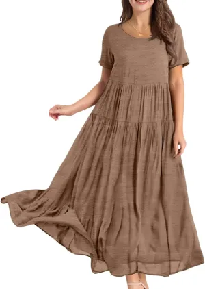 Trendy Dresses for Women 2025, Elegant Spring Beach Boho Summer Flower Print Sundress