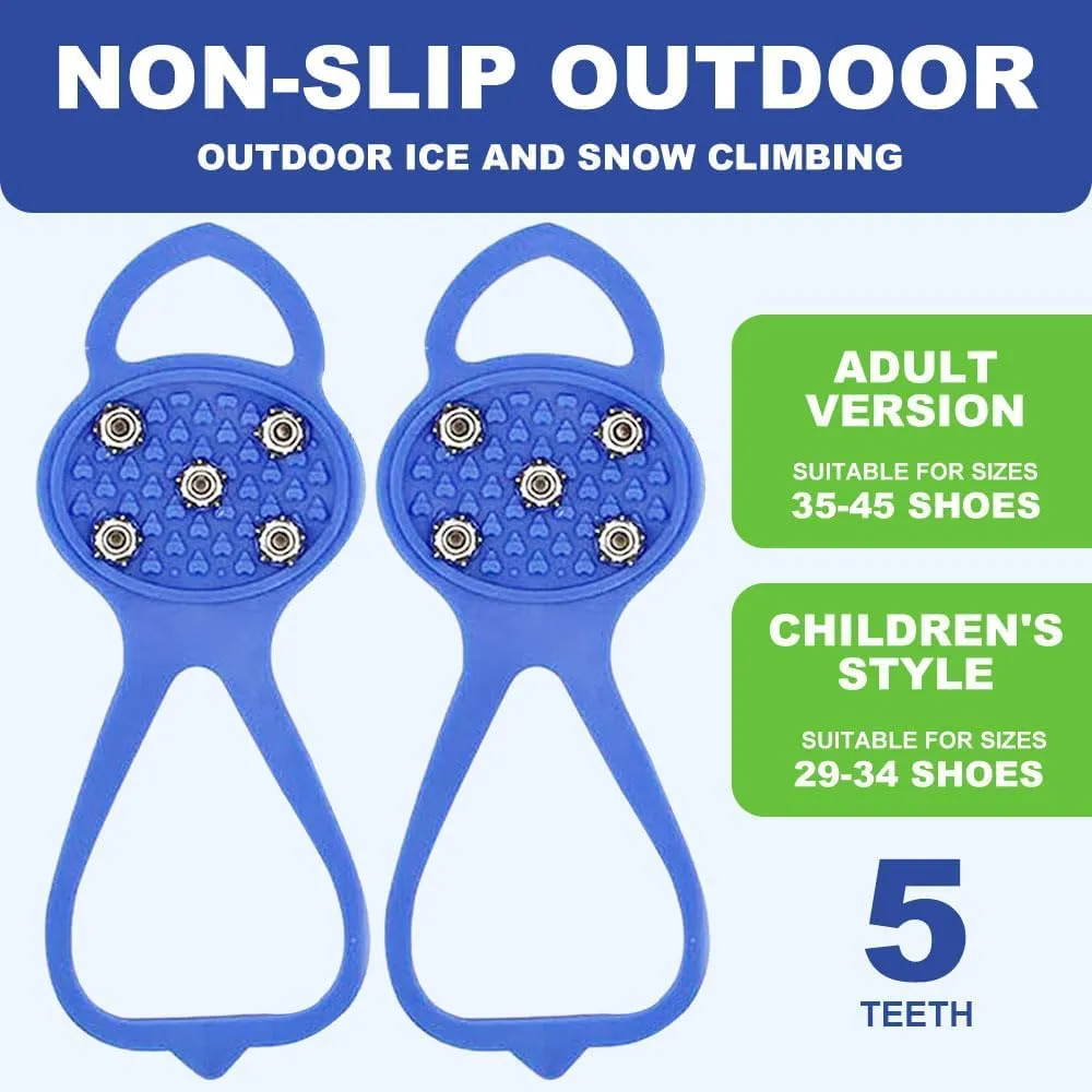 Universal Non-Slip Gripper Spikes, New Non Slip Gripper Spikes for Shoes, Traction Cleats Ice Snow Grips Anti Slip Silicone for Hiking Walking Climbing Fishing
